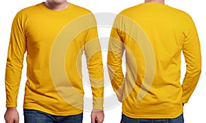 Orange Long Sleeved Shirt Design Template photo