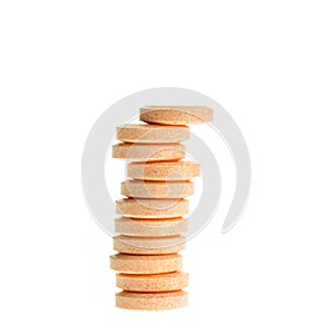 Orange lozenges isolated on white