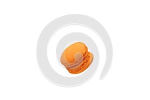 Orange macaroon isolated on white background