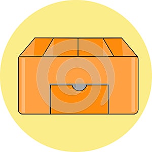 Orange make up or multipurpose container