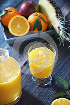 Orange mango pineapple juice