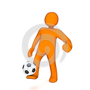 Orange Manikin Juggles Football photo