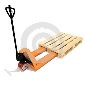 Orange manual hand hydraulic pallet truck