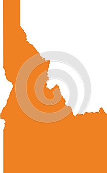 Orange map of Idaho Gem State