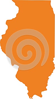 Orange map of Illinois Land of Lincoln