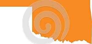 Orange map of Oklahoma Native America