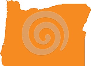 Orange map of Oregon Beaver State