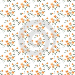 Orange marigold seamless Pattern