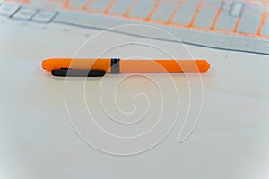 Orange Marker Highlighter used to markup blueprints