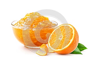 Orange marmalade with cut in half