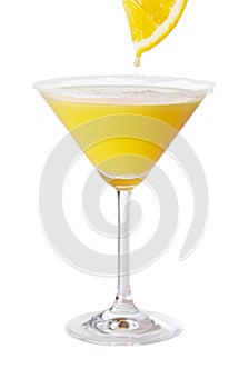 Orange Martini With Fresh Orange Juice Drop