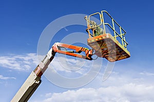 Orange Mechanical Lift, Cherry Picker