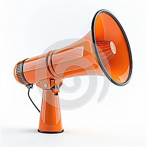 Orange Megaphone on White Background