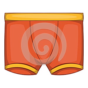 Orange men boxer briefs icon, cartoon style