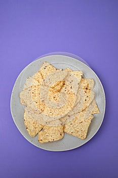 orange mexican nachos chips on plate
