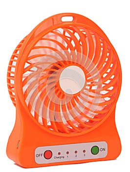 Orange mini fan