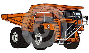 Orange mining dump truck