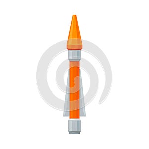 Orange missile. Vector illustration on a white background.