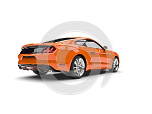 Orange modern sports muscle car - back view