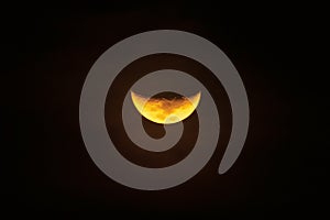 Orange moon in third quarter