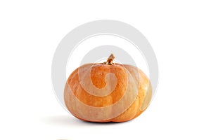 An orange Muscat de Provence pumpkin on a white background