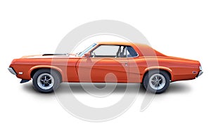 Orange Muscle Car - Side View