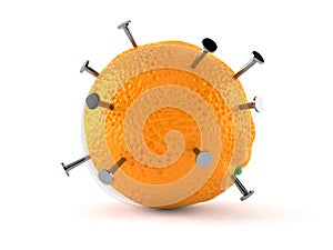 Orange with nails