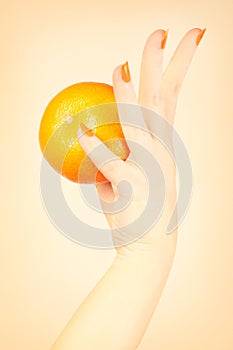 Orange nails manicure