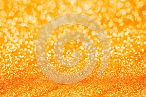 Orange new year blur bokeh abstract background.