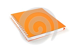 Orange notebook with space for text isolated