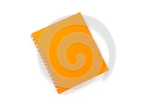 Orange notebook with space for text isolated on white background