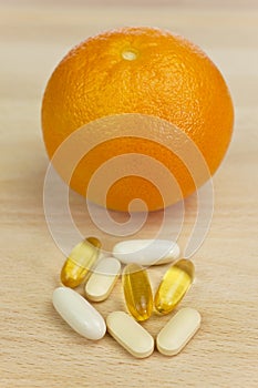 Orange & Nutrition Supplement Tablets or Medicine