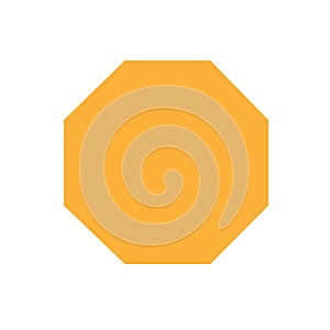 Orange octagon basic simple shapes isolated on white background, geometric octagon icon, 2d shape symbol octagon, clip art photo