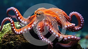 an orange octopus with white dots