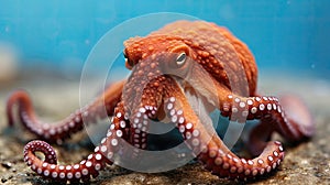 an orange octopus with white tentacles
