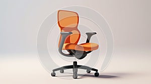 orange office chair in white background