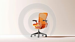 orange office chair in white background