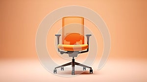 orange office chair in white background