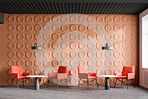 Orange office waiting room interior