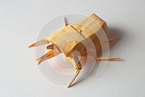 Orange origami bug