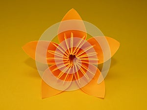 Orange origami flower