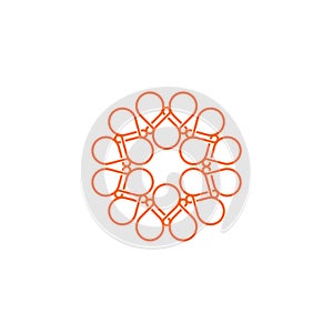 Orange Ornamental Flower Logo Template Illustration Design. Vector EPS 10