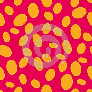 Orange ovaal on fuchsia background repeat pattern print design