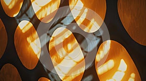 Orange ovals on a dark background with shadows AIG51A