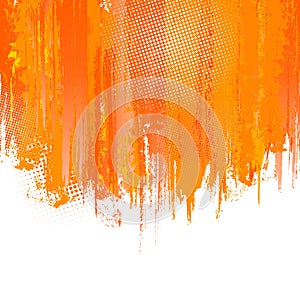 Orange paint splashes background. Vector