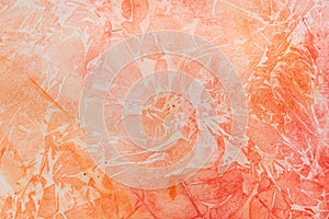 Orange painted watercolor background texture