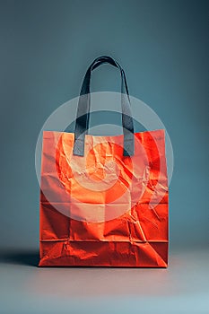 Orange paper bag ,Design Template for Mock-up ,AI generated