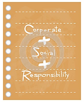 Orange Paper with Corporate Social Responsibility Concepts