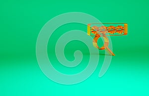 Orange Password protection and safety access icon isolated on green background. Security, safety, protection, privacy