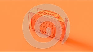 Orange Peach Boombox Retro